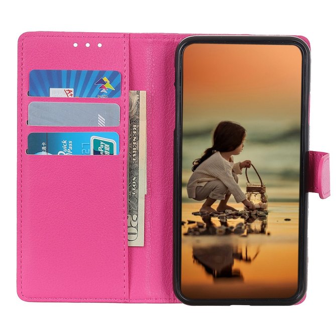 Housse Samsung Galaxy A27 wallet cuir PU grain litchi