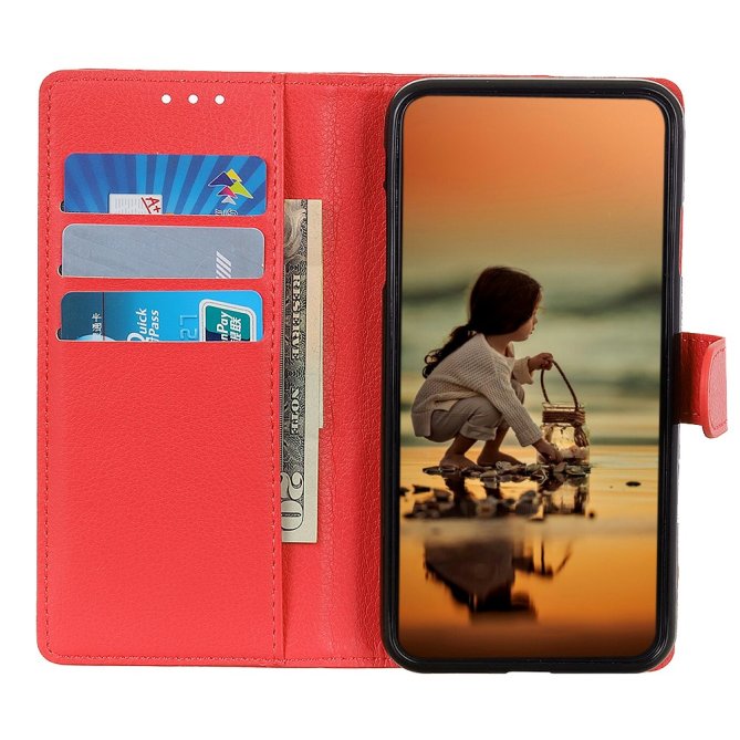 Housse Samsung Galaxy A27 wallet cuir PU grain litchi