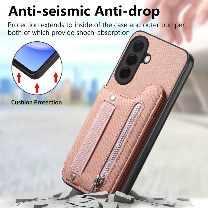 Housse Samsung Galaxy A27 RFID jeans élastique dragonne poignet