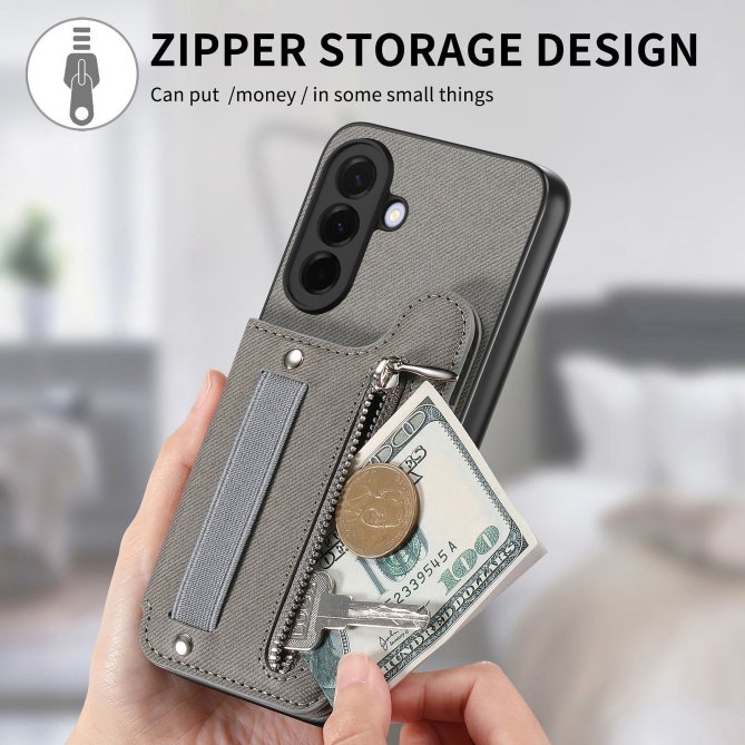 Housse Samsung Galaxy A27 RFID jeans élastique dragonne poignet