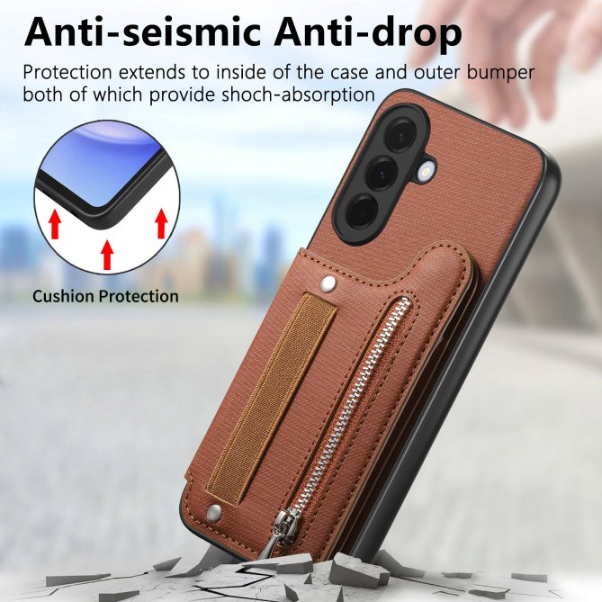 Housse Samsung Galaxy A27 RFID jeans élastique dragonne poignet