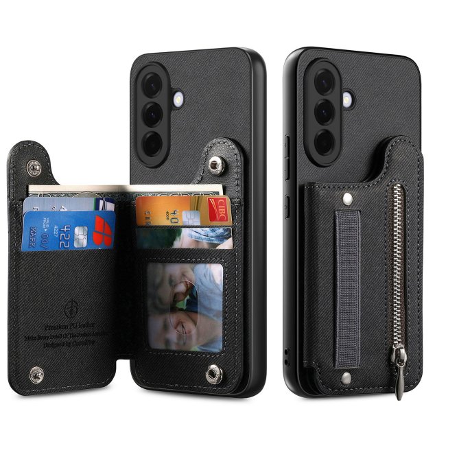 Housse Samsung Galaxy A27 RFID jeans élastique dragonne poignet