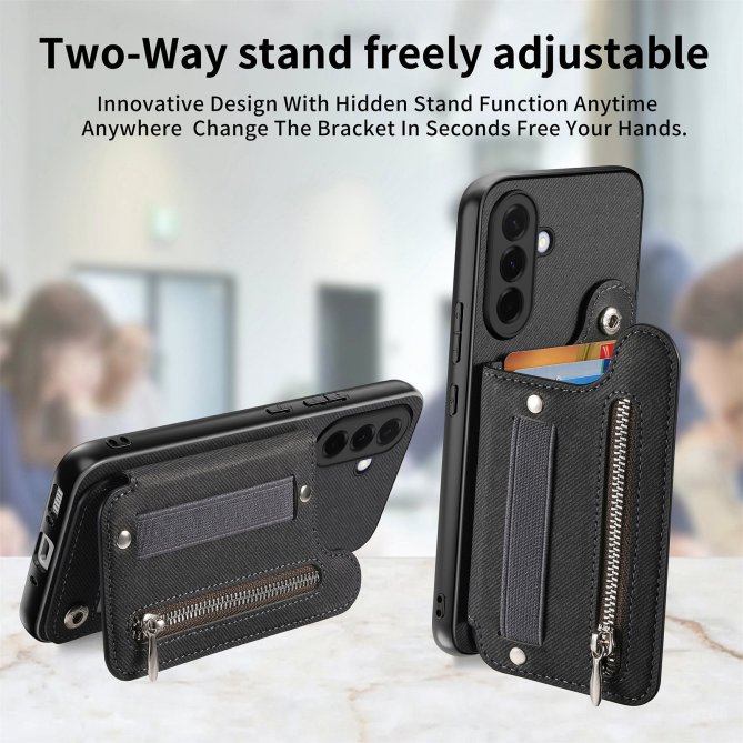 Housse Samsung Galaxy A27 RFID jeans élastique dragonne poignet