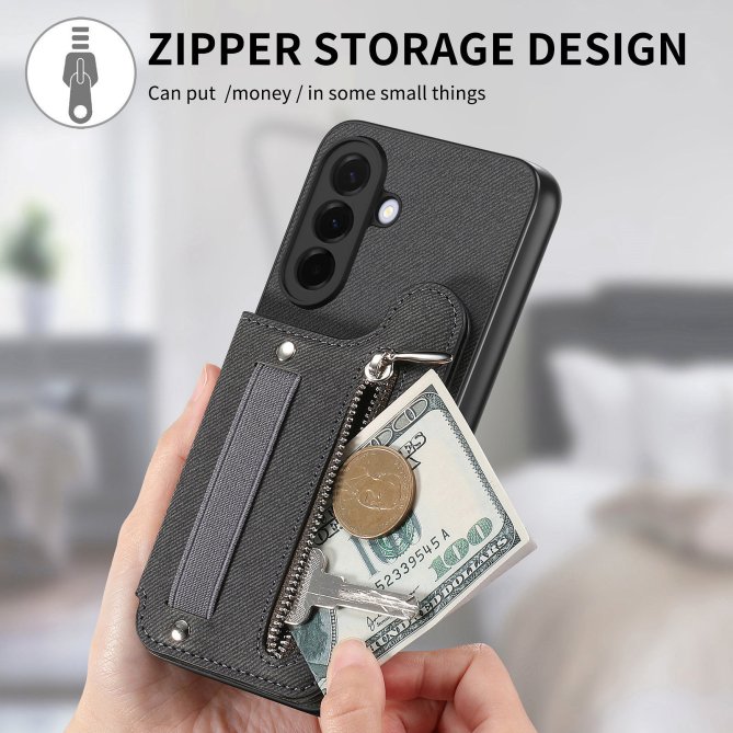 Housse Samsung Galaxy A27 RFID jeans élastique dragonne poignet