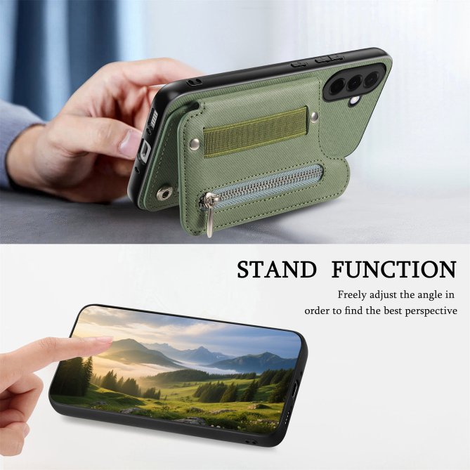 Housse Samsung Galaxy A27 RFID jeans élastique dragonne poignet