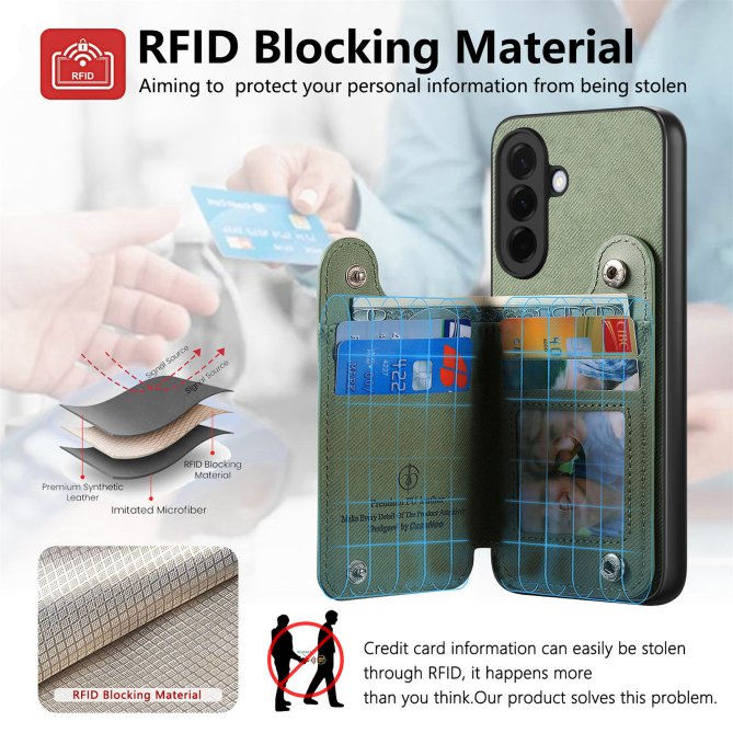 Housse Samsung Galaxy A27 RFID jeans élastique dragonne poignet