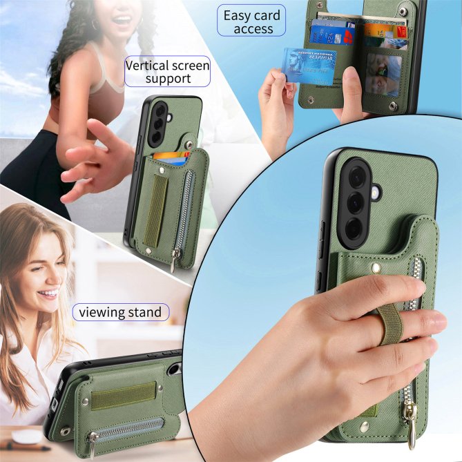 Housse Samsung Galaxy A27 RFID jeans élastique dragonne poignet