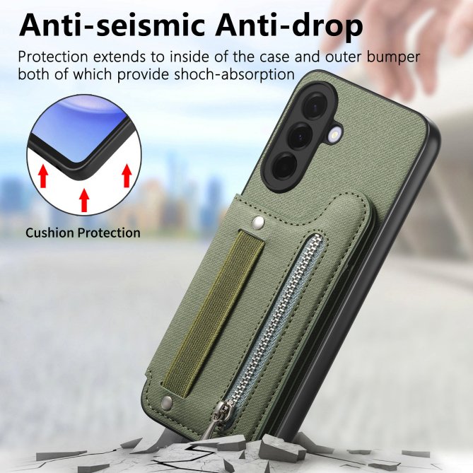 Housse Samsung Galaxy A27 RFID jeans élastique dragonne poignet