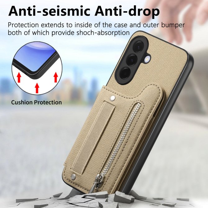 Housse Samsung Galaxy A27 RFID jeans élastique dragonne poignet