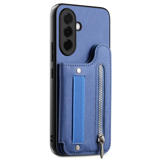 Housse Samsung Galaxy A27 RFID jeans élastique dragonne poignet