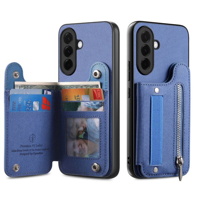 Housse Samsung Galaxy A27 RFID jeans élastique dragonne poignet