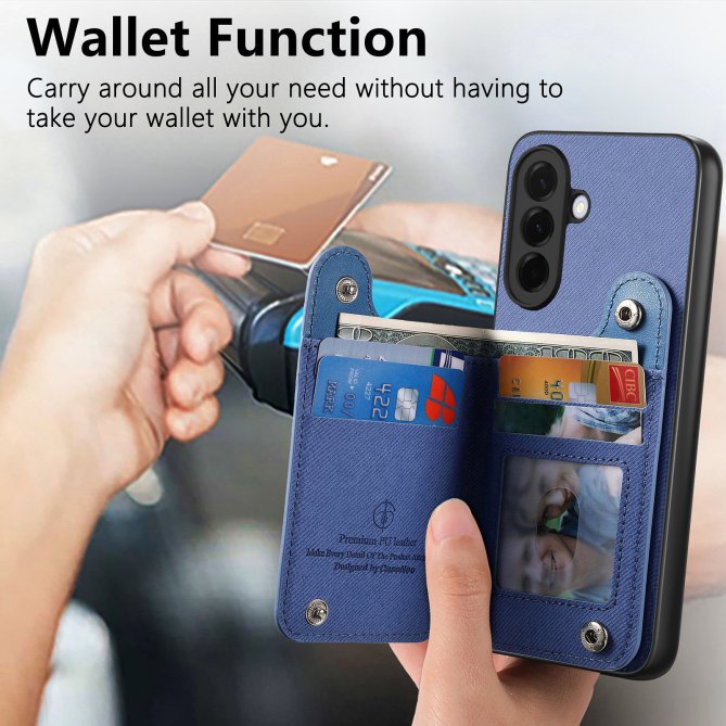 Housse Samsung Galaxy A27 RFID jeans élastique dragonne poignet