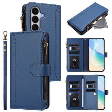 Housse Samsung Galaxy A27 9 cartes zippée béquille dragonne