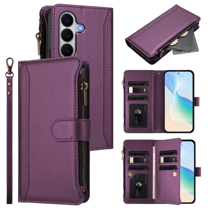 Housse Samsung Galaxy A27 9 cartes zippée béquille dragonne