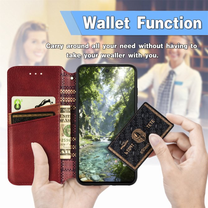 Housse Samsung Galaxy A27 losanges imprimés wallet PU