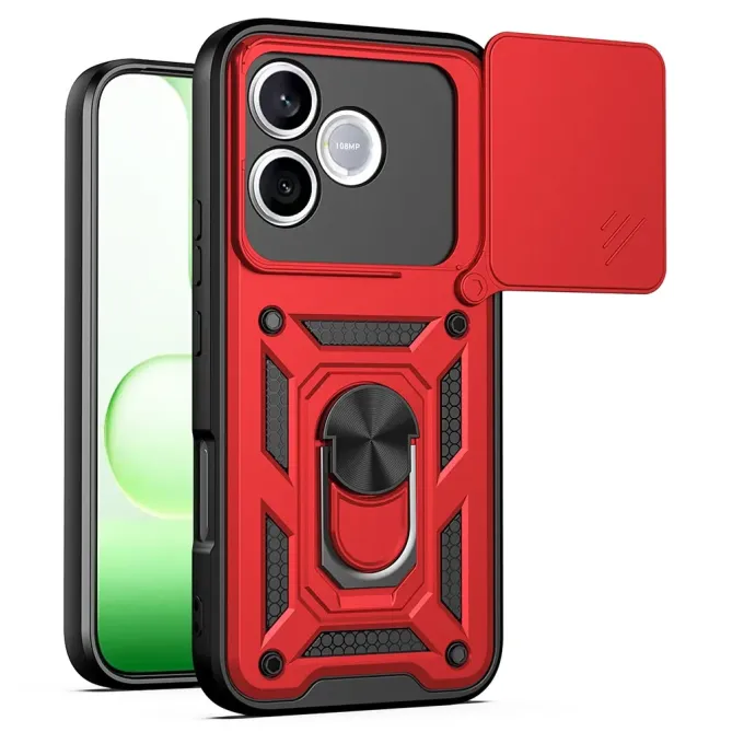 Coque Honor 600 Lite Armor Ring avec Cache Caméra Coulissant