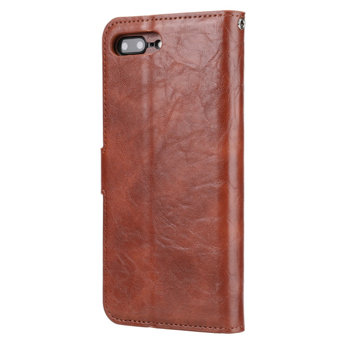 Housse iPhone 8 Plus / 7 Plus effet cuir vintage avec porte-cartes et support