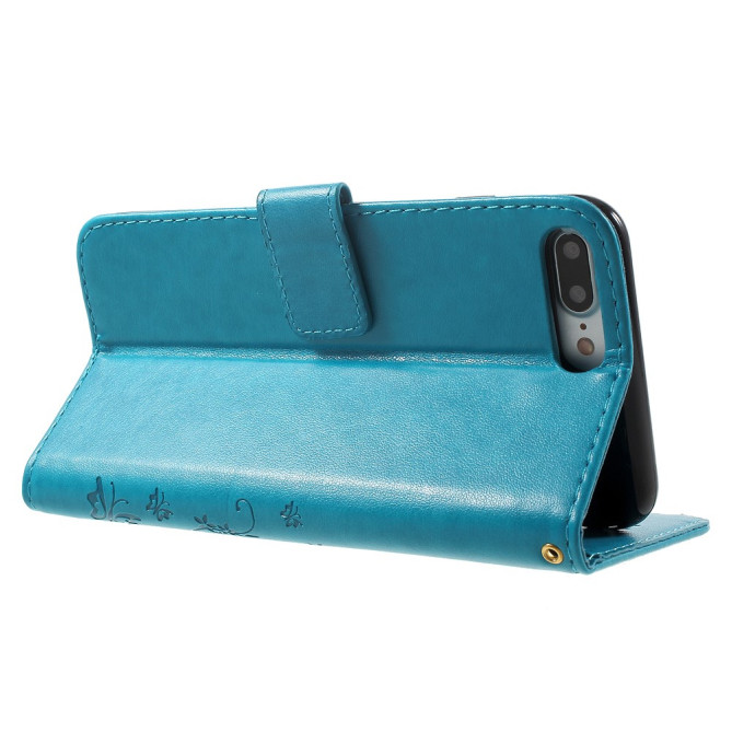 Housse iPhone 8 Plus / 7 Plus cuir papillon portefeuille coloré | Cuir