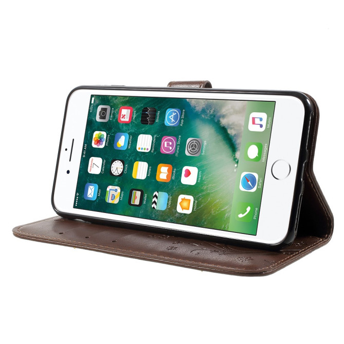 Housse iPhone 8 Plus / 7 Plus cuir papillon portefeuille coloré | Cuir