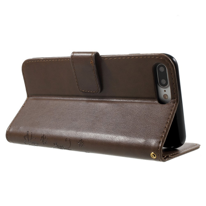 Housse iPhone 8 Plus / 7 Plus cuir papillon portefeuille coloré | Cuir
