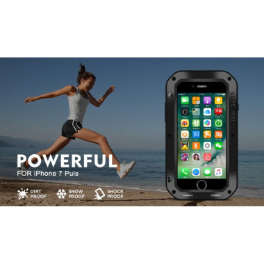 Coque iPhone 8 Plus / 7 Plus IP68 métal silicone waterproof antichoc