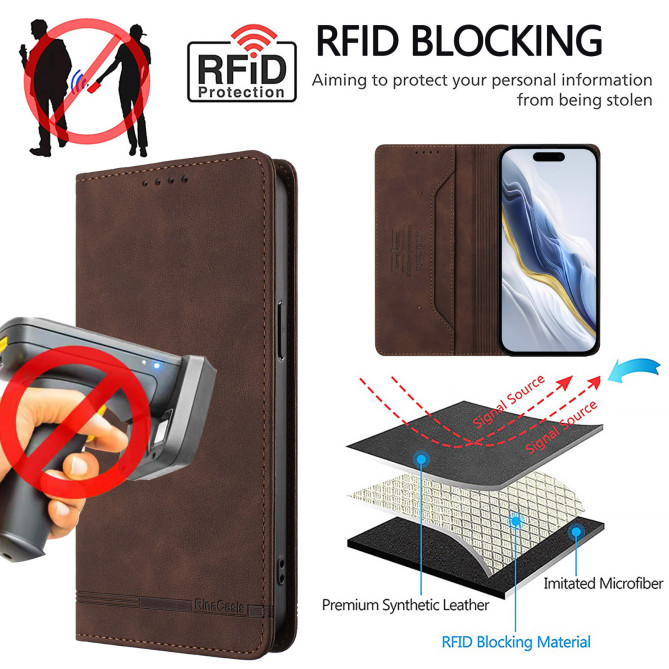 Étui Honor 600 Pro / 600 Rinacasis anti-RFID porte-cartes