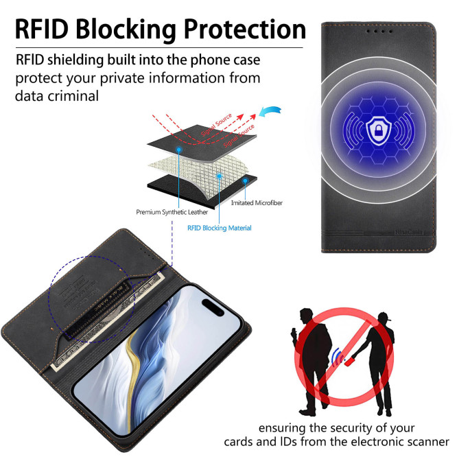 Étui Honor 600 Pro / 600 Rinacasis anti-RFID porte-cartes