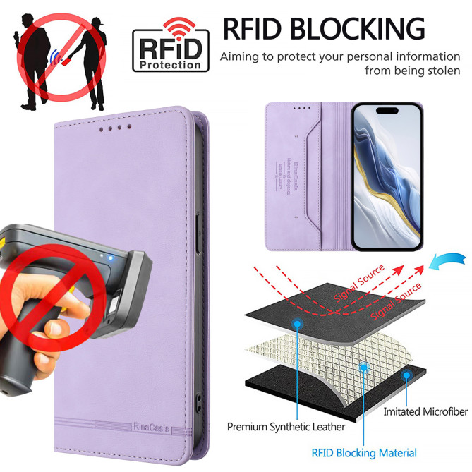 Étui Honor 600 Pro / 600 Rinacasis anti-RFID porte-cartes