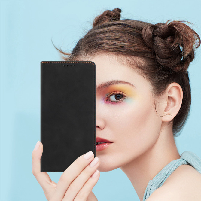 Flip Cover Honor 600 Pro / 600 simili cuir mat anti-RFID avec porte-cartes et support