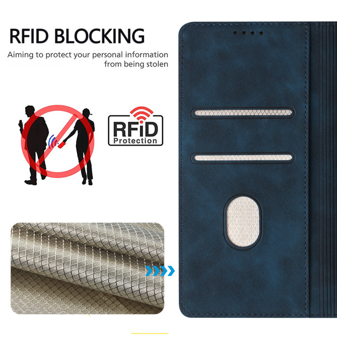 Flip Cover Honor 600 Pro / 600 simili cuir mat anti-RFID avec porte-cartes et support