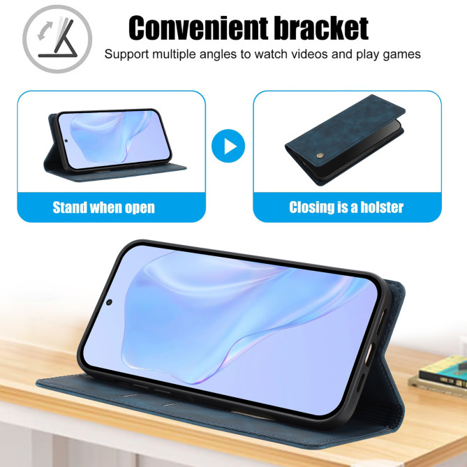 Flip Cover Honor 600 Pro / 600 simili cuir mat anti-RFID avec porte-cartes et support