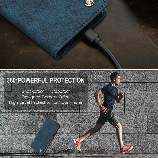 Flip Cover Honor 600 Pro / 600 simili cuir mat anti-RFID avec porte-cartes et support