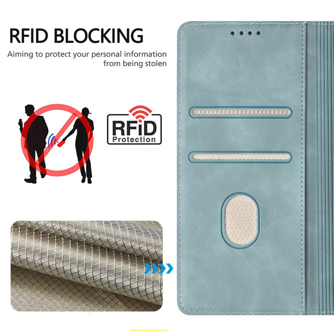 Flip Cover Honor 600 Pro / 600 simili cuir mat anti-RFID avec porte-cartes et support