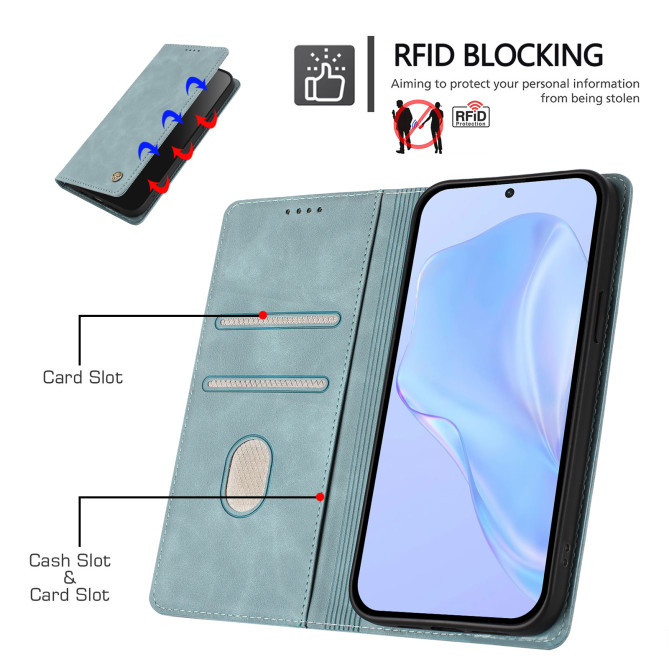 Flip Cover Honor 600 Pro / 600 simili cuir mat anti-RFID avec porte-cartes et support