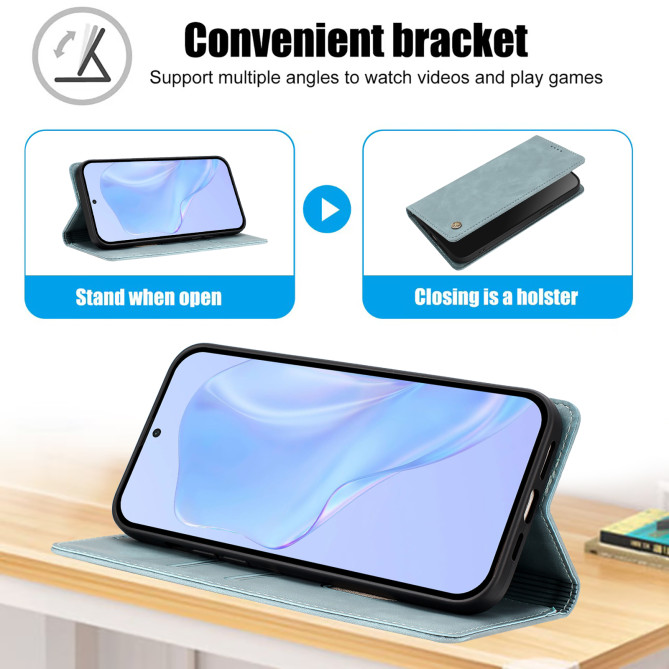 Flip Cover Honor 600 Pro / 600 simili cuir mat anti-RFID avec porte-cartes et support