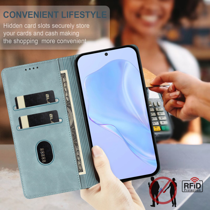 Flip Cover Honor 600 Pro / 600 simili cuir mat anti-RFID avec porte-cartes et support