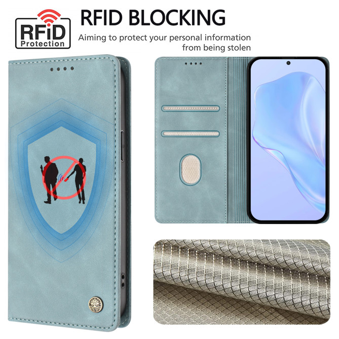 Flip Cover Honor 600 Pro / 600 simili cuir mat anti-RFID avec porte-cartes et support