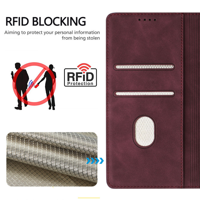 Flip Cover Honor 600 Pro / 600 simili cuir mat anti-RFID avec porte-cartes et support