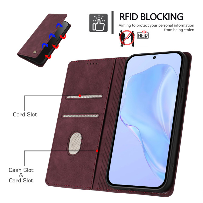 Flip Cover Honor 600 Pro / 600 simili cuir mat anti-RFID avec porte-cartes et support