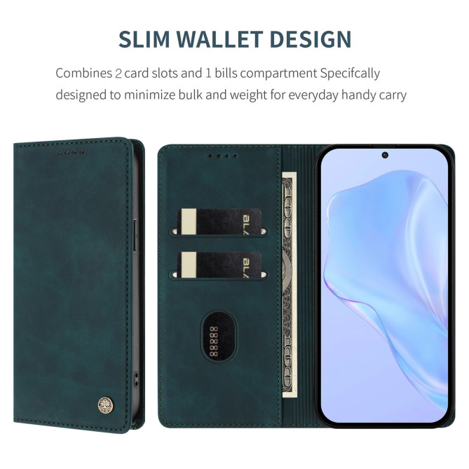 Flip Cover Honor 600 Pro / 600 simili cuir mat anti-RFID avec porte-cartes et support