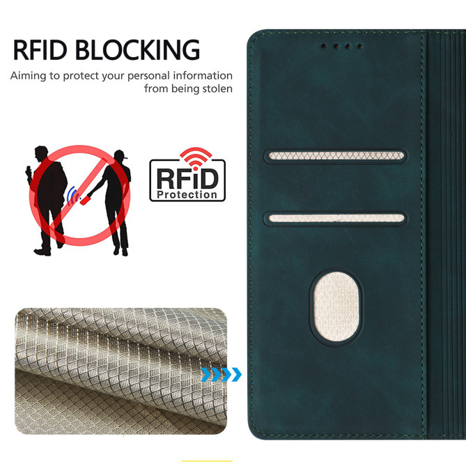 Flip Cover Honor 600 Pro / 600 simili cuir mat anti-RFID avec porte-cartes et support