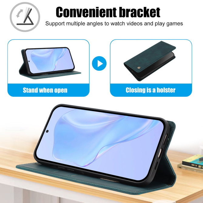 Flip Cover Honor 600 Pro / 600 simili cuir mat anti-RFID avec porte-cartes et support