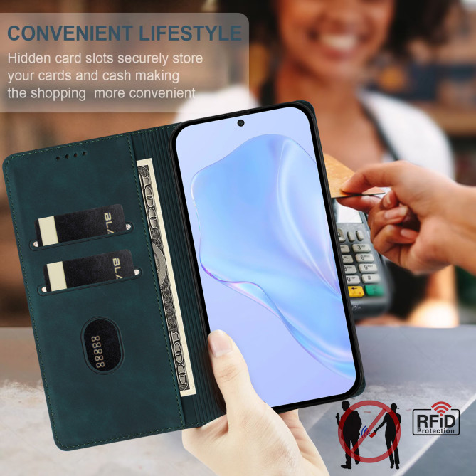 Flip Cover Honor 600 Pro / 600 simili cuir mat anti-RFID avec porte-cartes et support