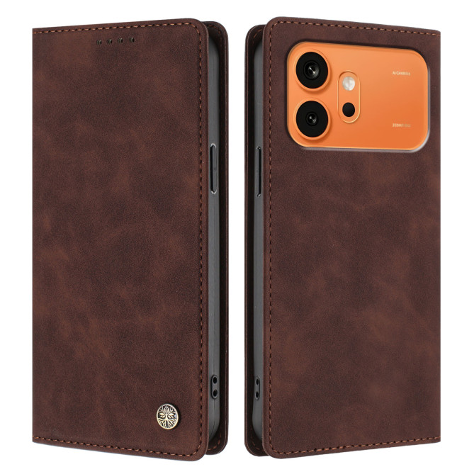 Flip Cover Honor 600 Pro / 600 simili cuir mat anti-RFID avec porte-cartes et support