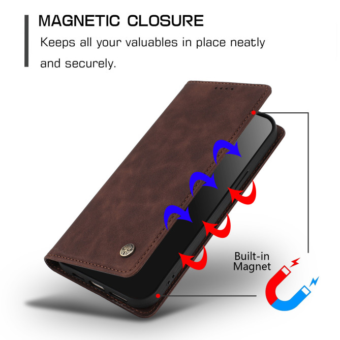 Flip Cover Honor 600 Pro / 600 simili cuir mat anti-RFID avec porte-cartes et support