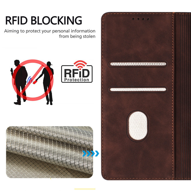 Flip Cover Honor 600 Pro / 600 simili cuir mat anti-RFID avec porte-cartes et support
