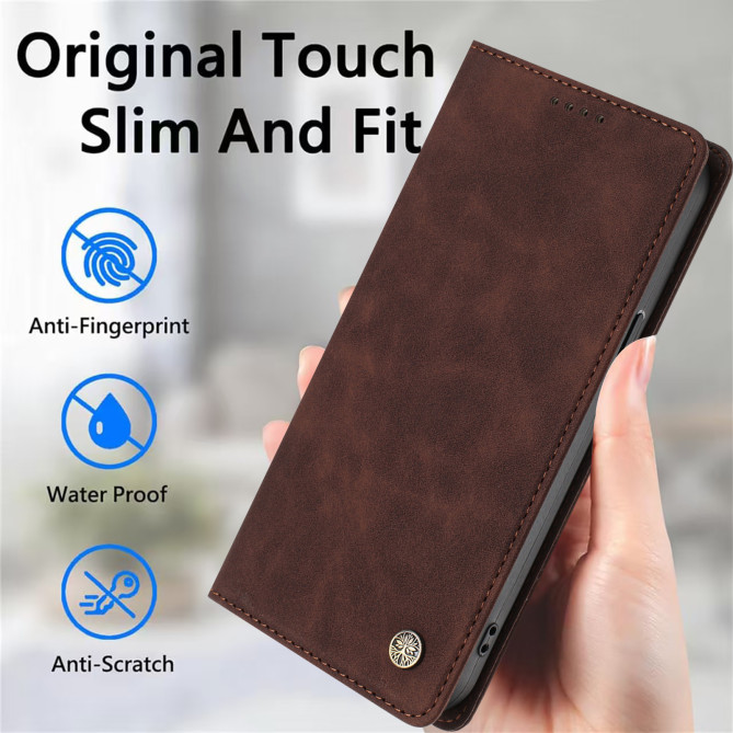 Flip Cover Honor 600 Pro / 600 simili cuir mat anti-RFID avec porte-cartes et support