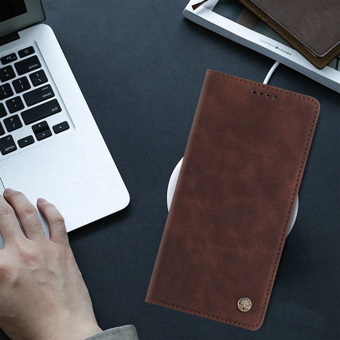 Flip Cover Honor 600 Pro / 600 simili cuir mat anti-RFID avec porte-cartes et support
