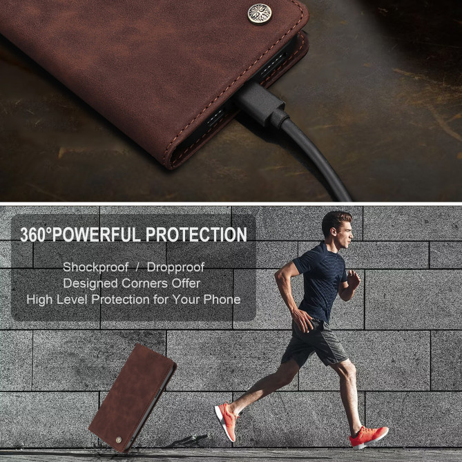 Flip Cover Honor 600 Pro / 600 simili cuir mat anti-RFID avec porte-cartes et support