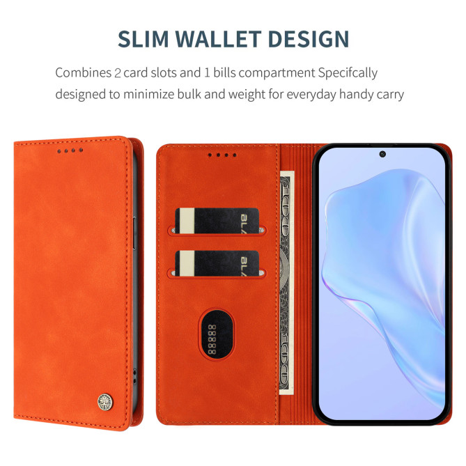 Flip Cover Honor 600 Pro / 600 simili cuir mat anti-RFID avec porte-cartes et support